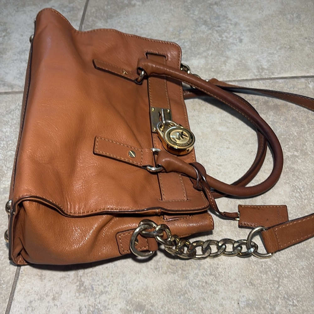 Michael Kors Tan Leather Satchel with Gold Hardware - Picture 8 of 14